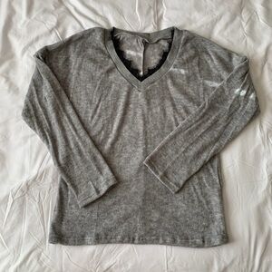 Grey And Black Lace Marled Long Sleeve